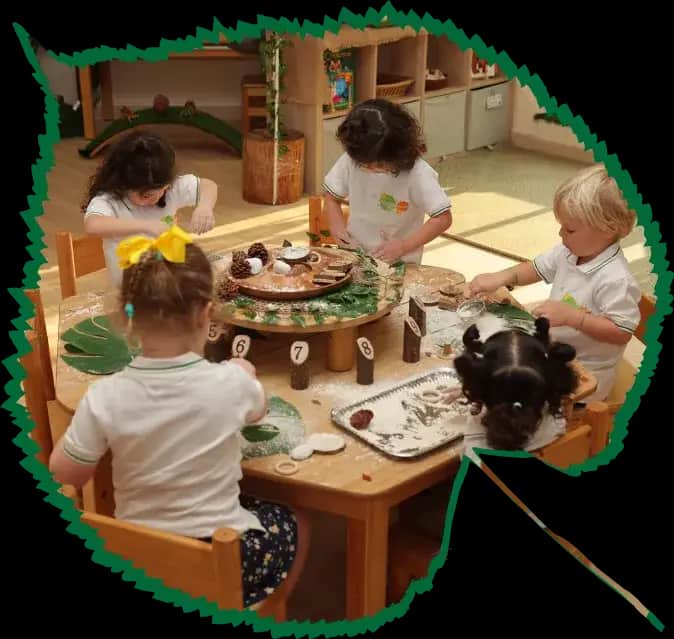 Forest Oasis Nursery Classroom Children engaged in classroom activities at Forest Oasis Nursery